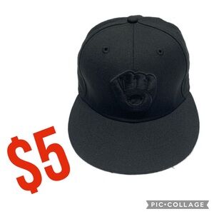 $5 item/ NEW ERA BREWERS BASIC BLACKOUT 59FIFTY
